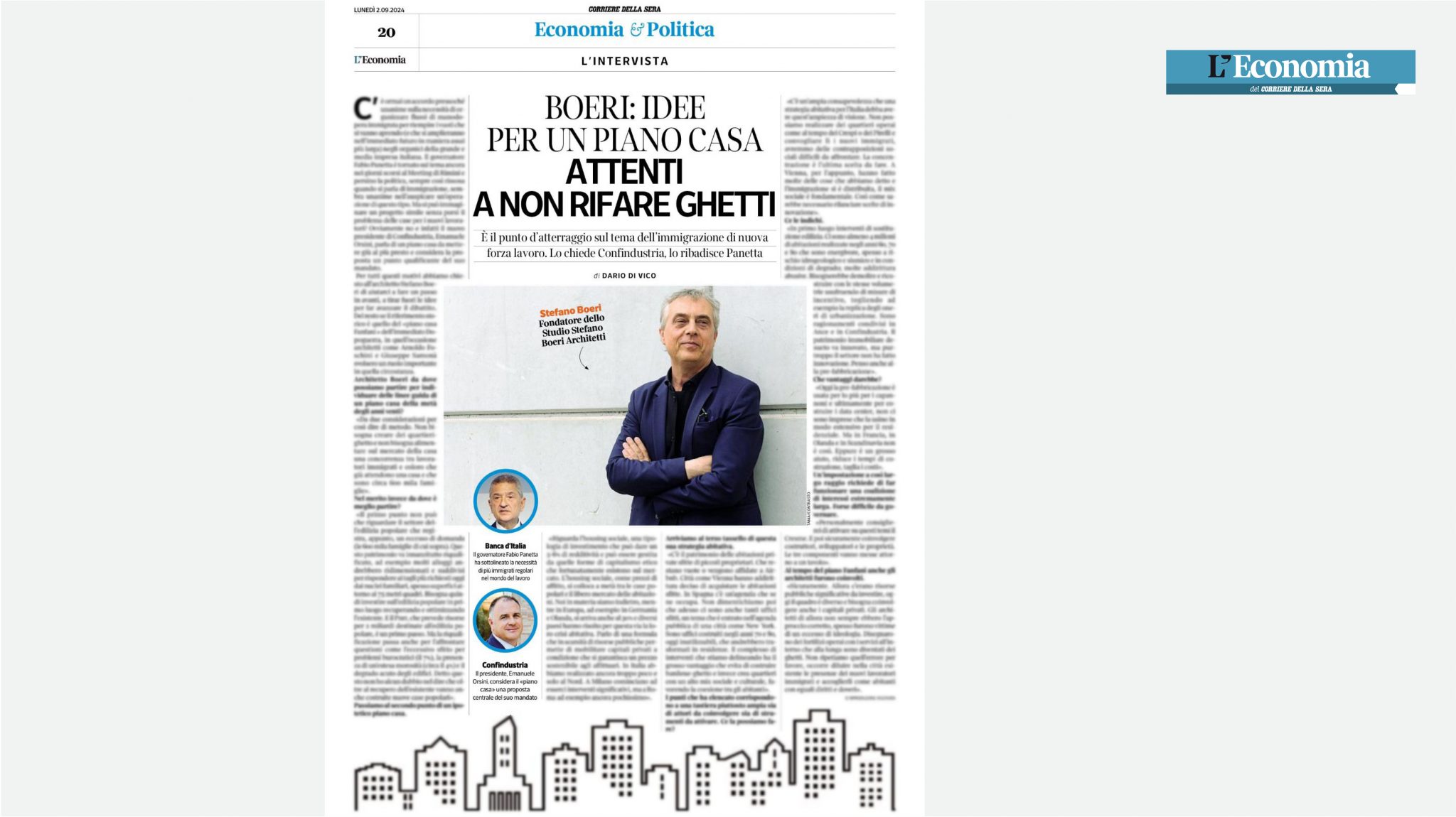 Stefano Boeri su L'Economia del Corriere della Sera